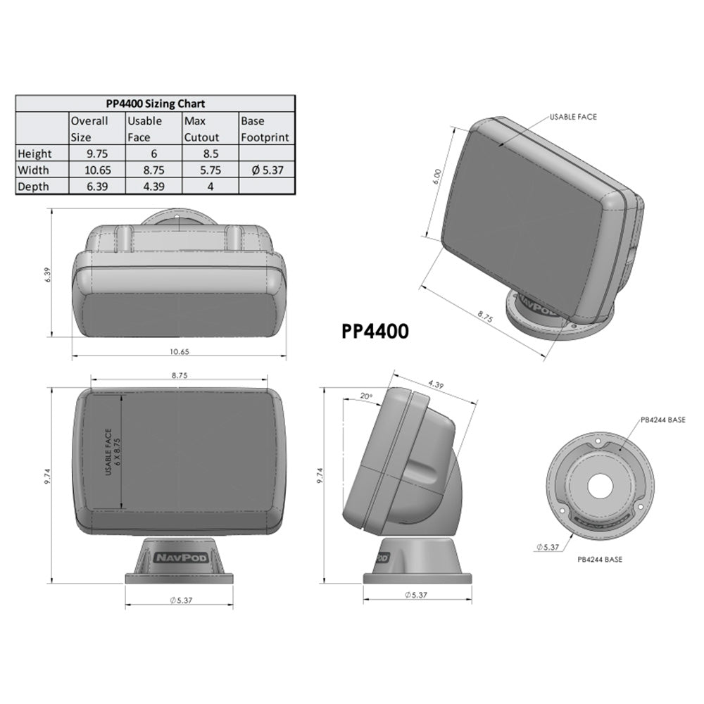 NavPod PP4402 PowerPod Pre-Cut f/Raymarine e7/e7D - Carbon Black_Additional1