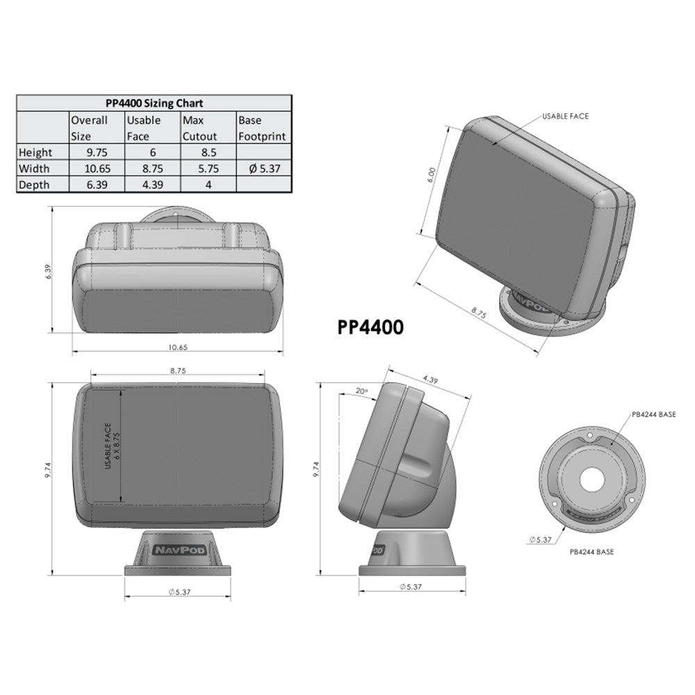 NavPod PP4408 PowerPod Pre-Cut f/Simrad GO7 & B&G Vulcan 7 - Carbon Black_Additional1