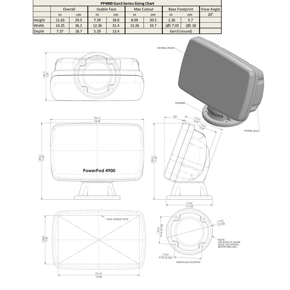 NavPod PP4900-01 PowerPod Pre-Cut f/Raymarine es95/es97/es98 - Carbon Black_Additional1