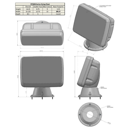 NavPod PP5050-01 PowerPod Pre-Cut f/Humminbird 1100 Series 10.4"/1199ci/1159ci - Carbon Black_Additional1