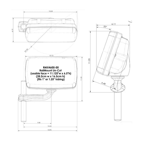 Navpod RailMount Pre-Cut for Simrad NSS9 evo3 / B&G Zeus3 9_Additional1