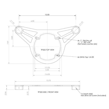 NavPod TP325 Top Plate f/Converting Merriman/Yacht Steering to 12" Wide 1.25" Diameter AngelGuard_Additional1