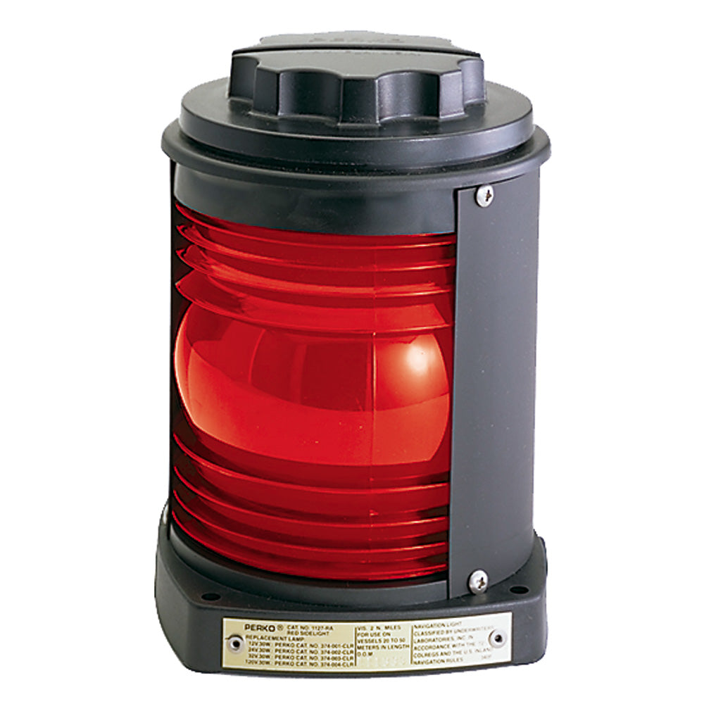 Perko Side Lights - Base Mount 112.5&deg; 2nm Red (Black Housing)