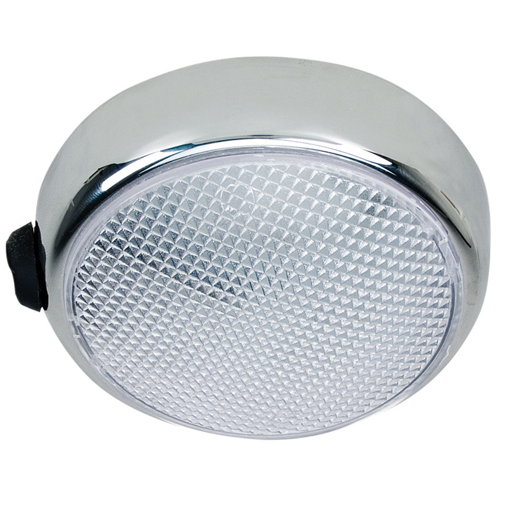 Perko Round Surface Mount LED Dome Light - Chrome Plated - w/Switch