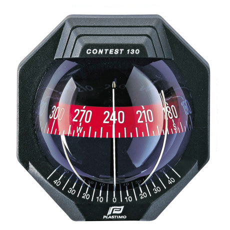 Plastimo Contest 130 Compass Black - Red Card, Vertical Bulkhead