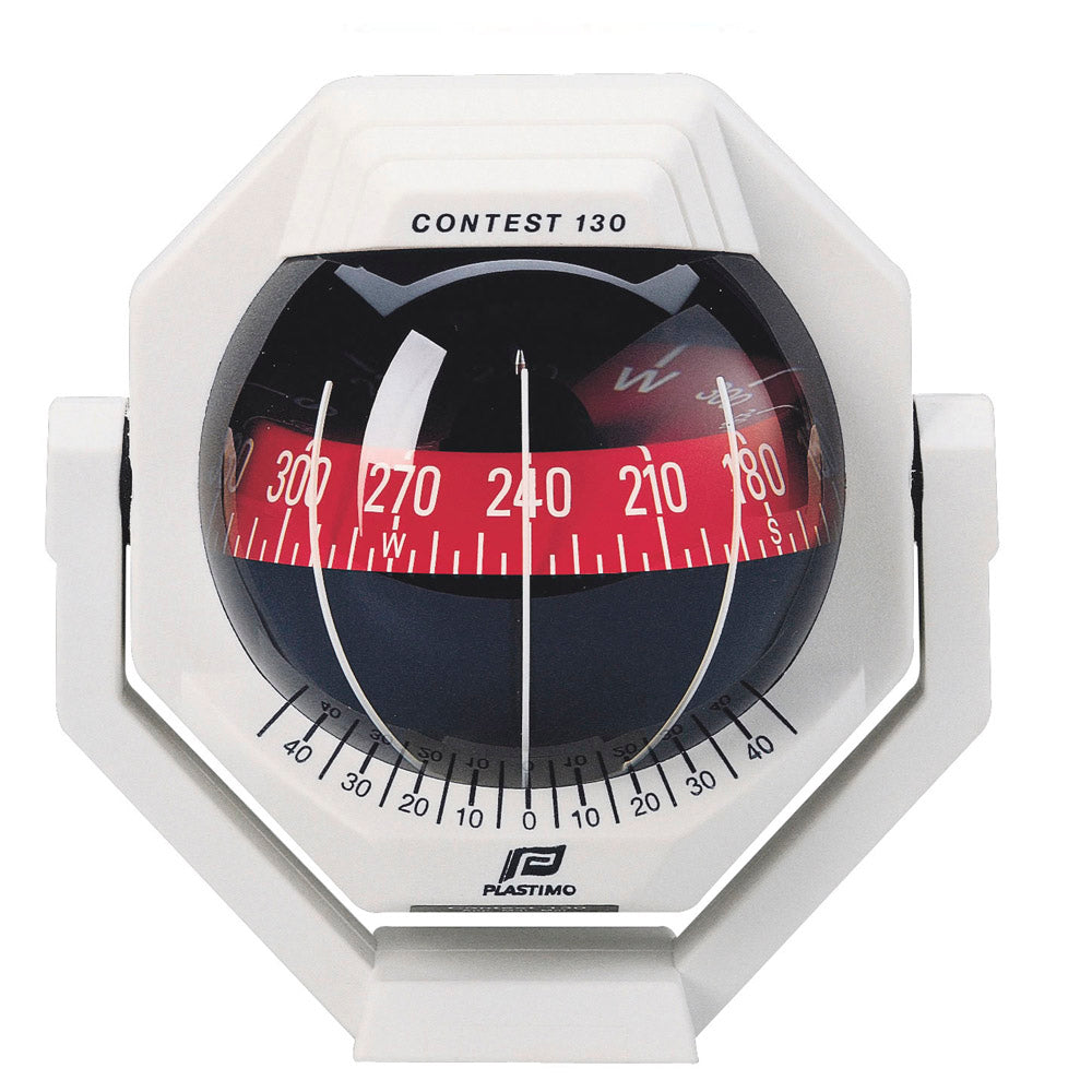 Plastimo Contest 130 Compass White - Red Card, w/Bracket