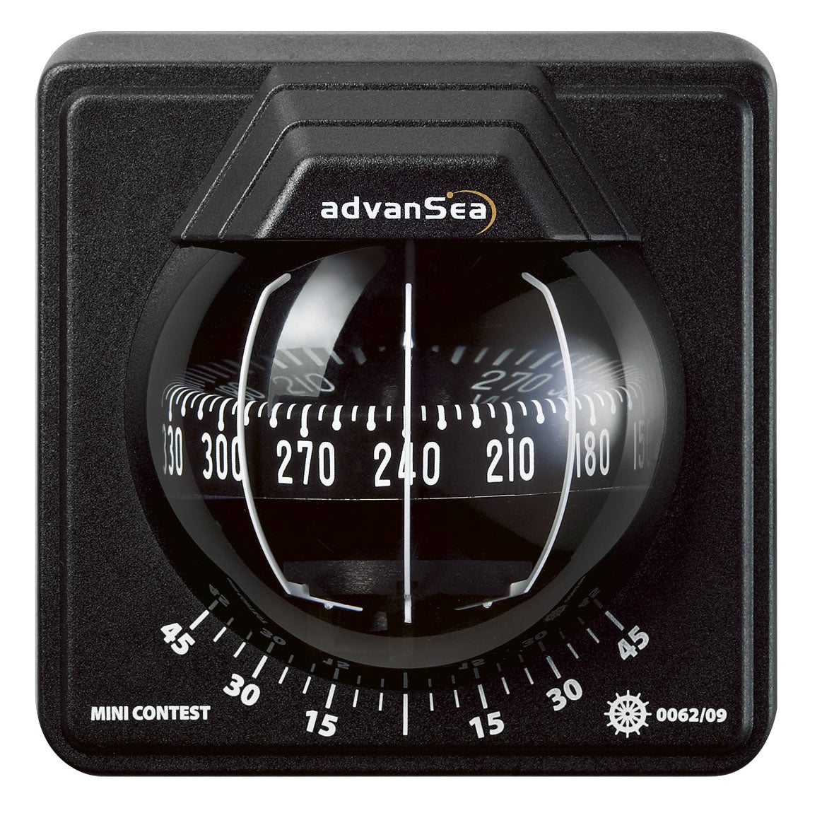 Plastimo Bulkhead Mount Mini Contest AdvanSea Compass (Black Housing/Black Card)