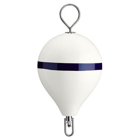 Polyform U.S. Mooring Buoy w/SS 17" Diameter - White Blue Stripe