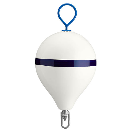 Polyform U.S. Mooring Buoy w/Iron 17" Diameter - White Blue Stripe