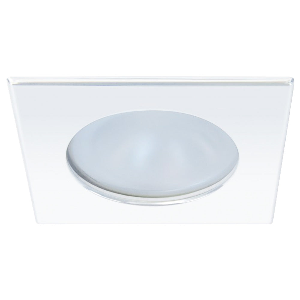 Quick Blake XP Downlight LED -  4W, IP66, Spring Mounted - Square White Bezel, Round Warm White Ligh