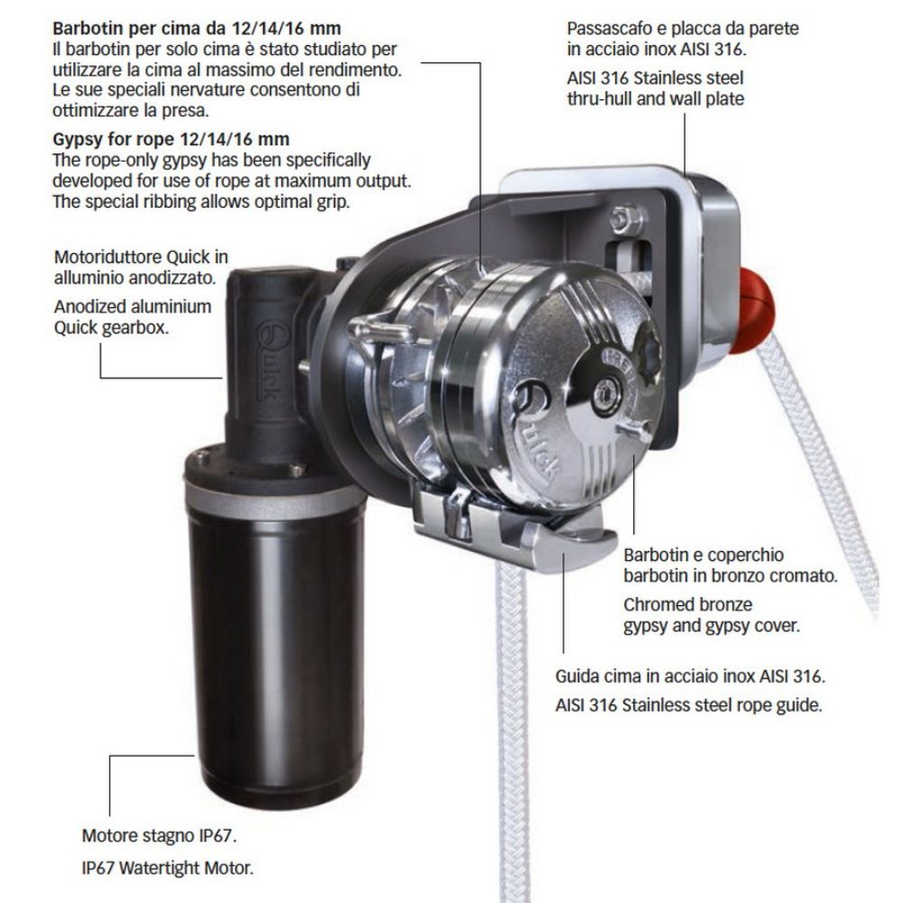 Quick Windlass - BL2 Balder 600W 12V FF (6mm Chain, 1/2" Rope)_Additional1