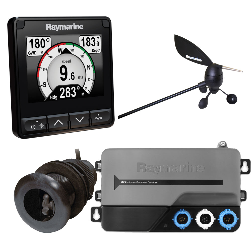 Raymarine i70s System Pack w/Color Instrument &amp; Wind, DST Transducers, iTC-5, 3M Backbone, T-Pie