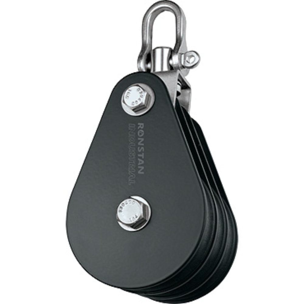 Ronstan Block, Triple,75 mm Sheave, Swivel Shackle Head