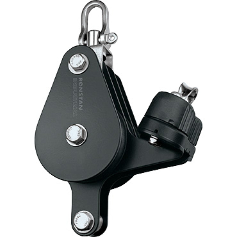 Ronstan Block, Triple,75 mm Sheave, Becket, Cleat, Swivel Head