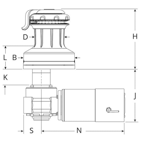 Ronstan Electric Winch Orbit Size 30 - 12V / Aluminum Black / Two Speed / Right Mount / QuickTrim™