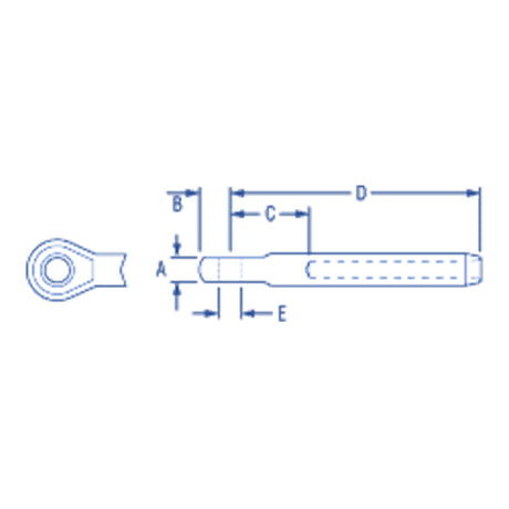 Ronstan Swage Eye 8mm wire dia., 12.7mm (1/2") dia. hole_Additional1