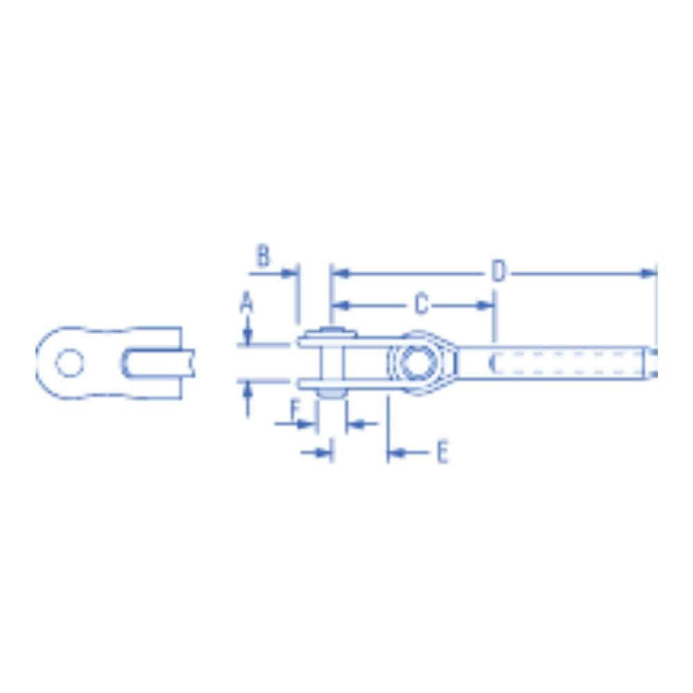 Ronstan Swage Toggle, 1/8 Wire, 6.4mm (1/4) Pin_Additional1