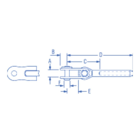 Ronstan Swage Toggle, 1/8 Wire, 6.4mm (1/4) Pin_Additional1