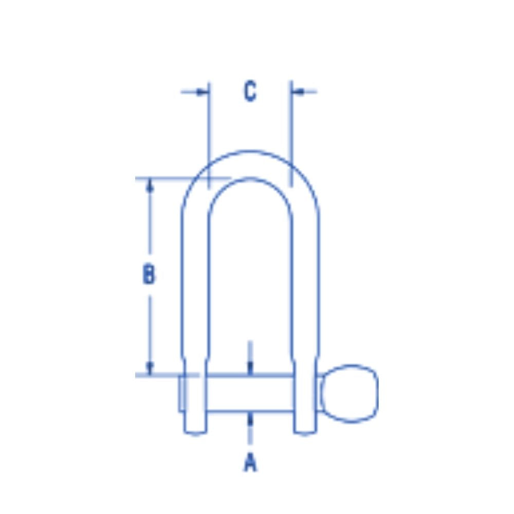 Ronstan Shackle, Standard Dee, Slotted Pin 5/16 in., L:29mm, W:17mm_Additional1