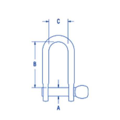 Ronstan Shackle, Standard Dee, Slotted Pin 5/16 in., L:29mm, W:17mm_Additional1