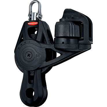 Ronstan Series 55 BB Orbit Block, Fiddle Becket Cleat Swivel