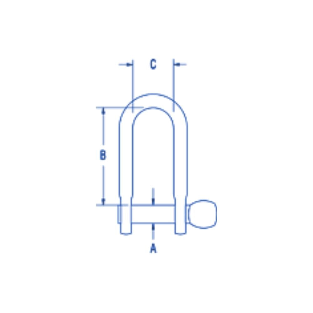 Ronstan Shackle, Standard Dee, Forged, Pin 6mm, L:25mm, W:13mm_Additional1