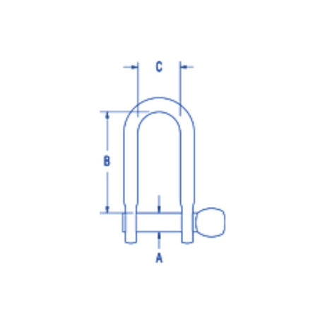 Ronstan Shackle, Standard Dee, Forged, Pin 8mm, L:32mm, W:16mm_Additional1