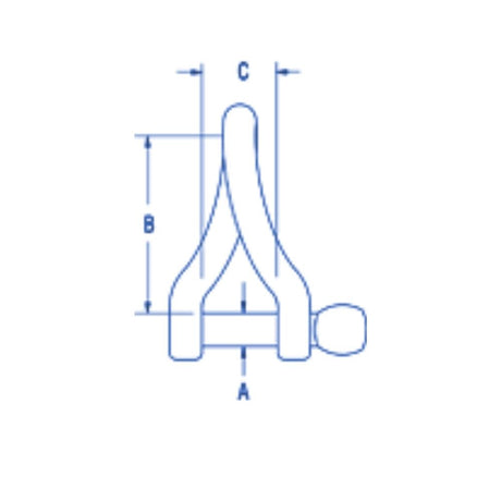 Ronstan Shackle, Body, Twisted, Suits RF64202 & RF74202_Additional1