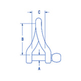 Ronstan Shackle, Twisted, Pin 1/2 in., L:64mm, W:19mm_Additional1