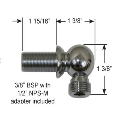 Scandvik Head & Shower Accessories - Compact Bulkhead Elbow - 3/8" BSP-M Hose Connection_Additional1