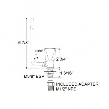 Scandvik Faucets - Tap Folding Cold Water - Triangle Knob_Additional1