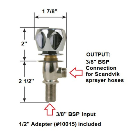 Scandvik Shower Valves - Compact Shower Tap - Chrome Knob_Additional1