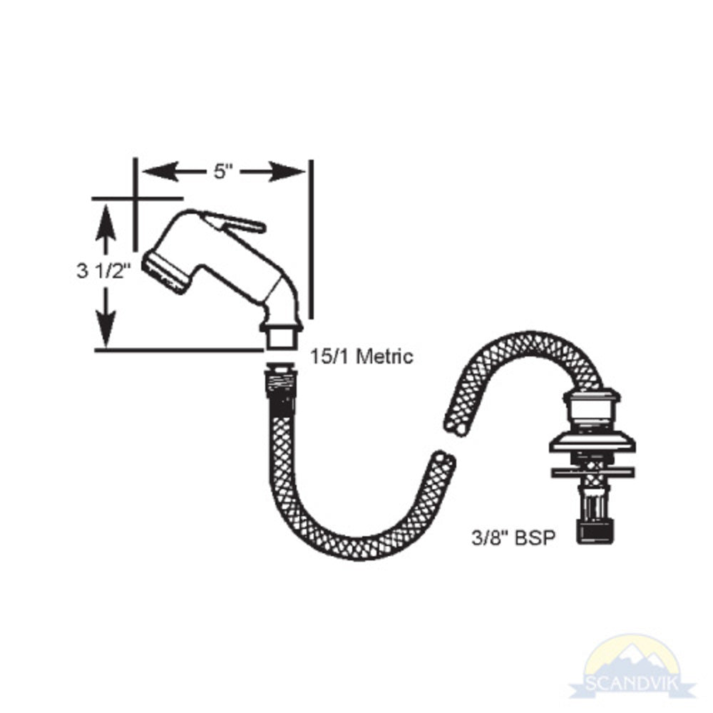 Scandvik Sprayers - Elbow White w/ 6' White Hose_Additional1