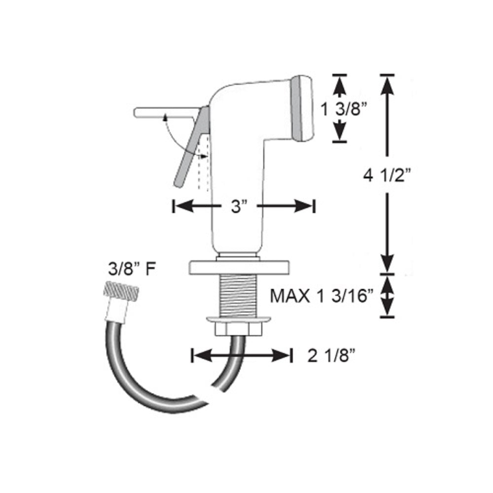 Scandvik Sprayers - White w/ 6' Chrome-Flex Hose_Additional1