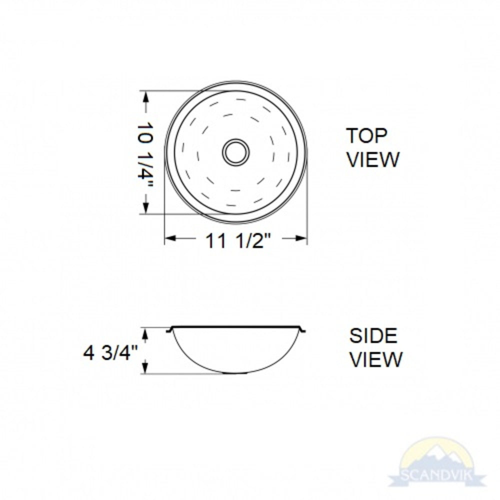 Scandvik Sinks - Basin Mirror Finish 18/10 SS (3/4" Flange Width) - Round_Additional1