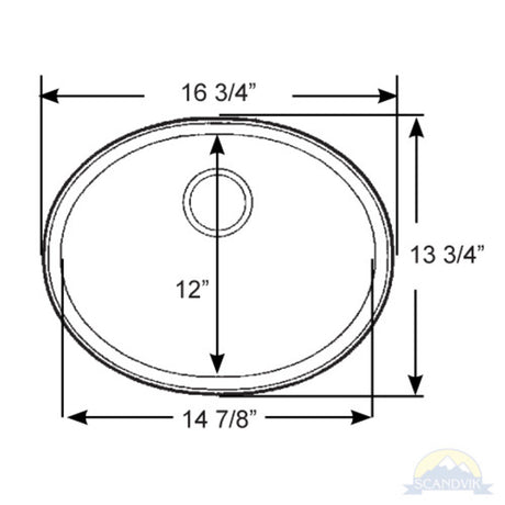 Scandvik Sinks - Basin Mirror Finish 18/10 SS (7/8" Flange Width) - Oval_Additional1