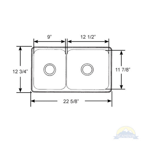 Scandvik Sink Mirror Finish Double (5 7/8" Depth)_Additional1