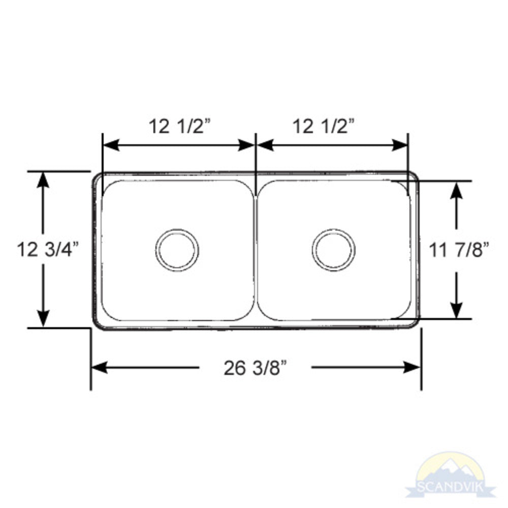 Scandvik Sink Mirror Finish Double (2 3/16" Drain)_Additional1