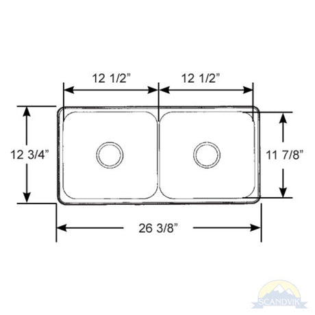 Scandvik Sink Mirror Finish Double (2 3/16" Drain)_Additional1