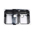 Scandvik Sinks - Double Mirror Finish 18/10 SS (3/4" Flange Width Under Mount) Small Sink on Right