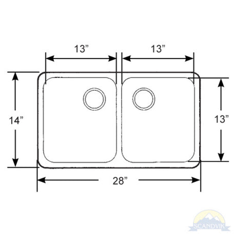 Scandvik Sinks - Double Mirror Finish 18/10 SS (3/4" Flange Width Under Mount)_Additional1