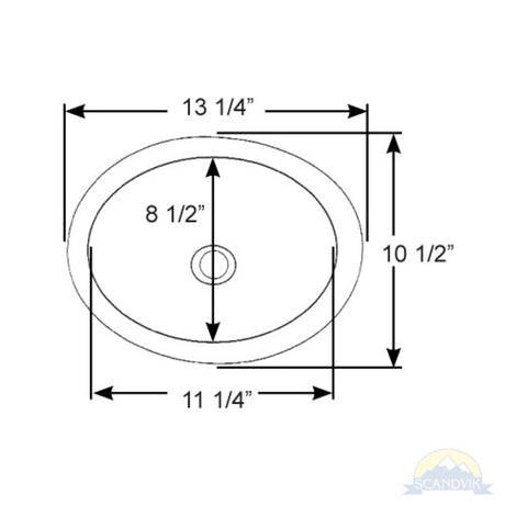 Scandvik Sinks - Basin Brushed 18/8 SS (1" Flange Width) - Oval_Additional1