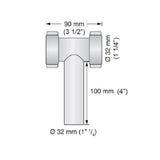 Scandvik Sinks - Drains & Fittings T Pipe For 1-1/4" Connections_Additional1