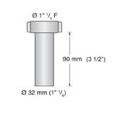 Scandvik Sinks - Drains & Fittings Straight Pipe For 1 1/4" Connections_Additional1