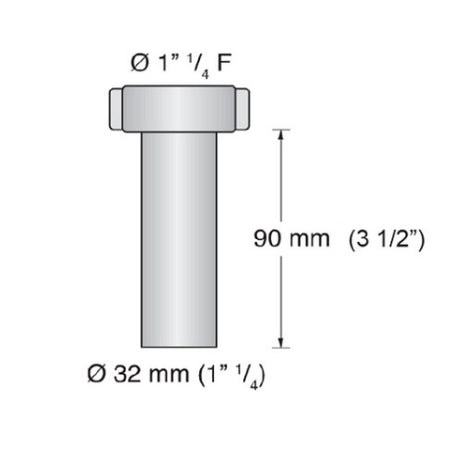 Scandvik Sinks - Drains & Fittings Straight Pipe For 1 1/4" Connections_Additional1