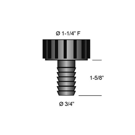 Scandvik Sinks - Drains & Fittings 3/4" Hose Barb For 1-1/4" Threaded Outlet_Additional1