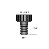 Scandvik Sinks - Drains & Fittings 1" Hose Barb For 1-1/4" Threaded Outlet_Additional1