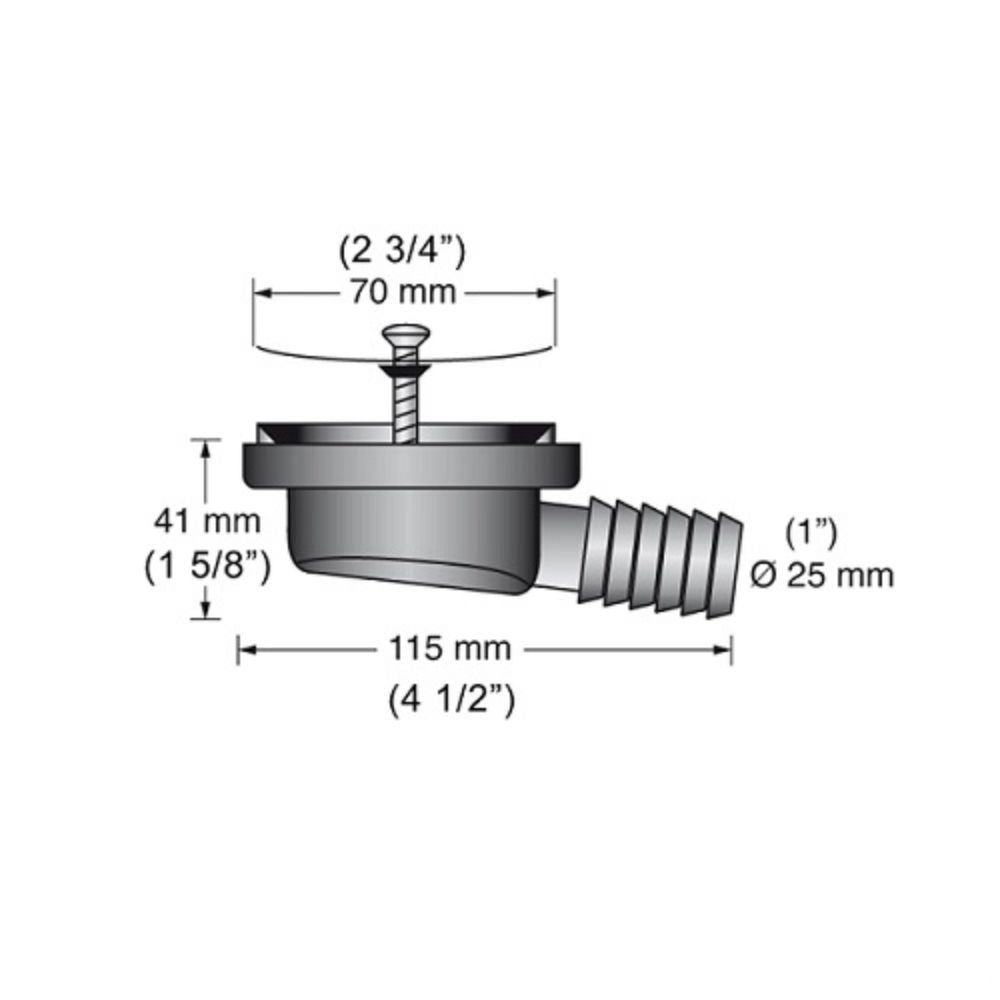 Scandvik Sinks - Drains & Fittings Cockpit Or Shower Drain_Additional1