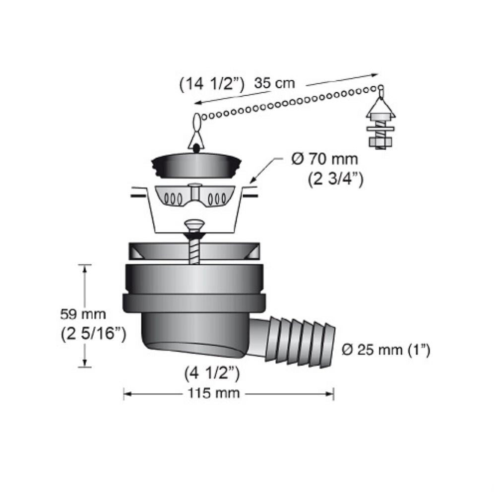 Scandvik Sinks - Drains & Fittings Sink Drain w/ Basket And Stopper_Additional1