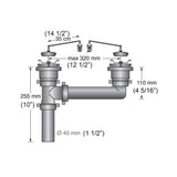 Scandvik Sinks - Drains & Fittings Double Sink Drain Kit W/O Baskets_Additional1